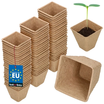 Rašelinové květináče o průměru 5 cm pro sazenice - 72 ks. kotarbau hnědá