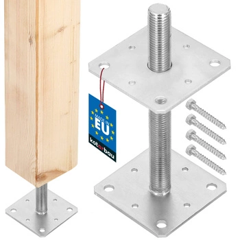 Základna sloupu šroubovací nastavitelná ocelová stříbrná 110x110x250 mm