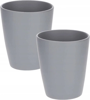 Keramický květináč 12 cm matně šedý - 2 ks.