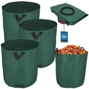 Zahradní koš na listí trávu kulatý skládací 635 l sada 3 ks.