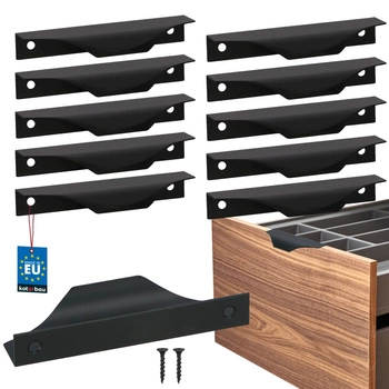 Hranatá nábytková úchytka moderní hliník matná černá 96 mm sada 10 ks.