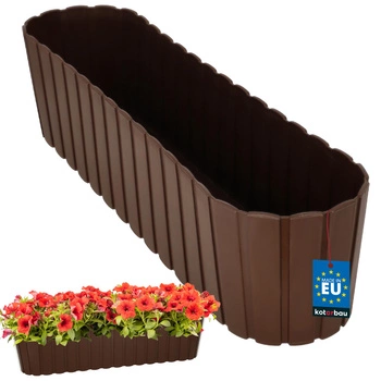 Oválný květináč na balkon terasu rustikální hnědý 600 mm