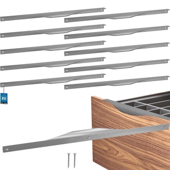 Uchyt nábytkový hliníkový stříbrný 416/436 mm sada 10 ks.