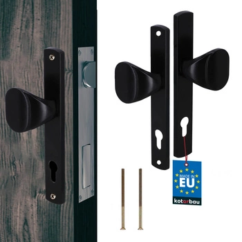 Klika pro branku vrata dveře dlouhá hřídel hliníková černá 90 mm