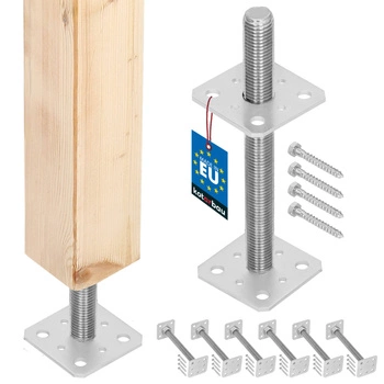 Podstavec sloupu šroubovací nastavitelný tyč m24 80x80x250 mm sada 6 ks.