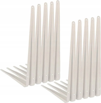 Rohový držák na polici, podpěra 45x40 cm, 10 ks - Bílá barva