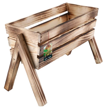 Stojící dřevěný květináč opálený 40 cm