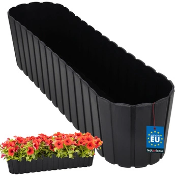 Oválný květináč na balkon terasu rustikální antracit 600 mm