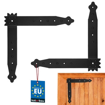 Rohový roh pro okenice kované železo retro černý 25x25 cm sada 2 ks.