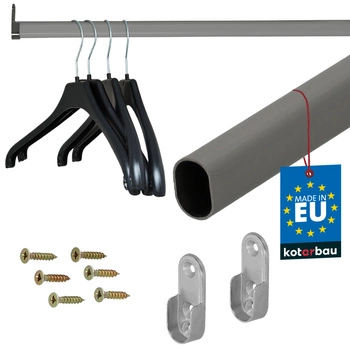 Tyč do skříně na oblečení lakovaná šedá 100 cm