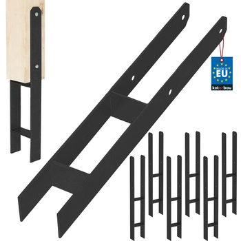 Základna sloupu h pro zabetonování pozinkovaná černá 70 mm sada 6 ks.