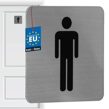 Značka cedule na dveře wc pro muže piktogram samolepicí ocel 7x7 cm