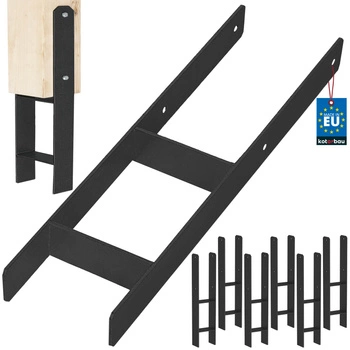 Základna sloupu h pro zabetonování pozinkovaná černá 150 mm sada 6 ks.