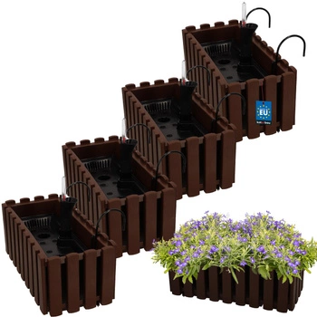 Květináč balkónový hnědý 400 MM Sada 4 ks..