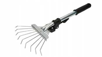 Hrábě na listí s 9 hroty 195 mm s násadou na trávu kotarbau stříbro