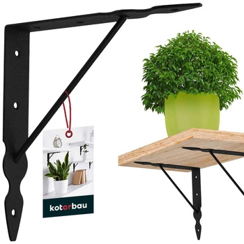 Podpěra police s výztuhou černá 20x20 cm