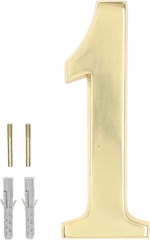 Číslo domu "1" na dveře 3d 20cm mosazné