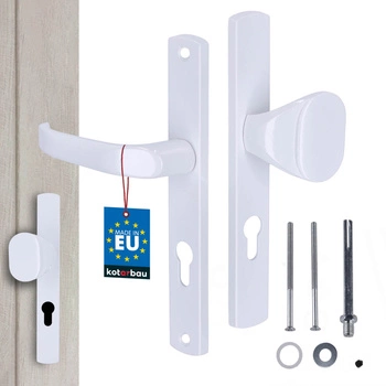 Klika s vložkou pro branku vrata dveře hliník bílá 72 mm