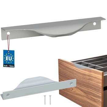 Hranatá nábytková úchytka moderní hliník stříbrná 128 mm