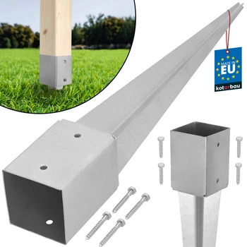 Podstavec pod sloup kotevní do země ocelový 100x100x750 mm