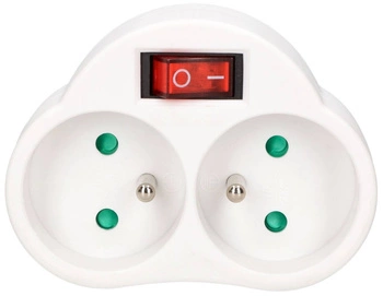 Zloděj 2 zásuvkový uzemněný síťový rozbočovač