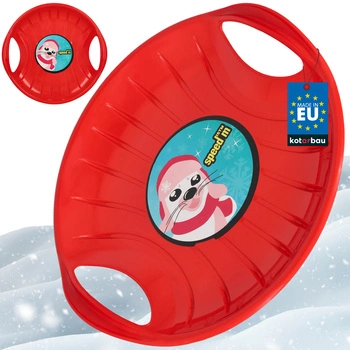 Sáně kluzák kruh na sjíždění po sněhu červený 60 cm