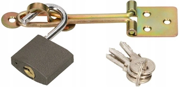 Uzamykací šroub s visacím zámkem pro drátěné dveře 80 mm