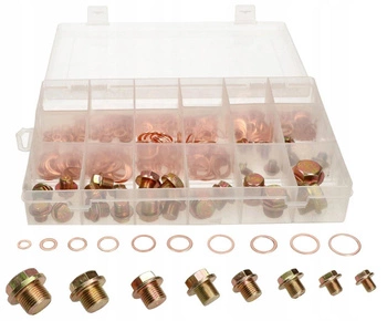 Sada podložek pod vypouštěcí zátku oleje měděné - 534 ks. kotarbau