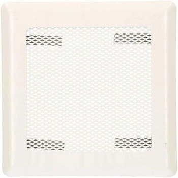 Krbová větrací mřížka kovová 16x16 cm bílá