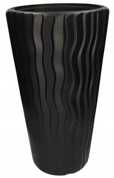 Květináč 50x30 cm pruhovaný + vložka s uchy - Barva antracit