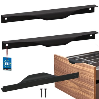 Hranatá nábytková úchytka moderní hliník matná černá 192 mm sada 2 ks.