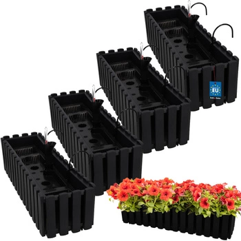 Květináč balkónový antracit 600 MM Sada 4 ks..