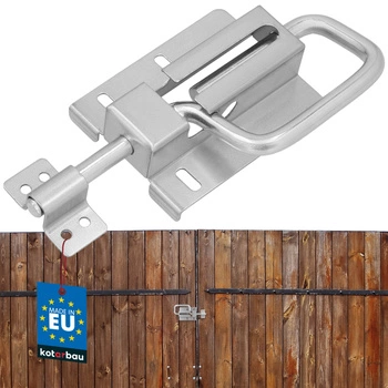 Posuvný zástrč na dveře branky s pružinou stříbrný