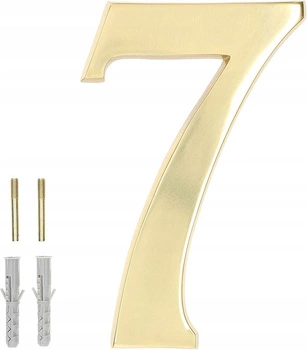 Číslo domu "7" na dveře 3d 20cm mosazné