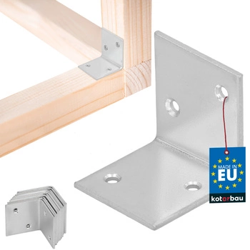 Tesařský úhelník nerezový pozinkovaný 35x35x35 mm sada 12 ks.