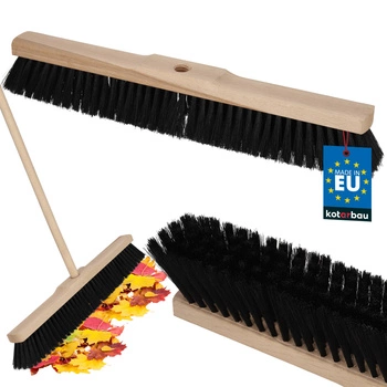 Kartáč dřevěný na listí, podlahy, kostky nylon 50 cm