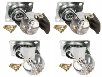 Kolečko nábytkové gumové 35mm s brzdou sada 4 ks.