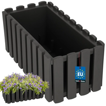 Květináč balkonová truhlík na zábradlí rustikální šedý 400 mm