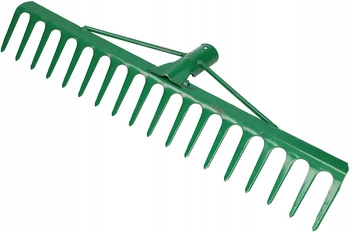 Zahradní hrábě zesílené 18-zubé kovové - Barva zelená