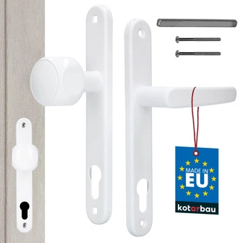 Dveřní klika hliníková dlouhá hřídel s vložkou bílá 90 mm