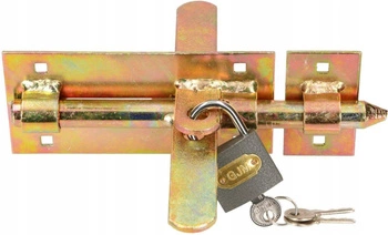 Garážový šroub 150 mm oboustranný šroub s visacím zámkem pro vrata s brankou