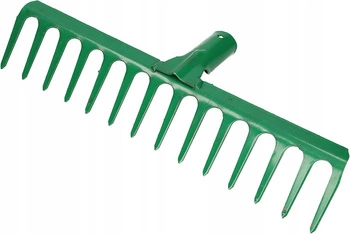 Zahradní hrábě zesílené 14-zubé kovové - Barva zelená