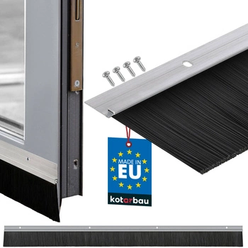 Dveřní lišta 1 m štětiny 60 mm těsnění šroubovací stříbrná