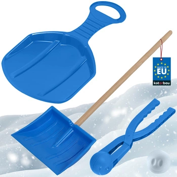 Sada na zimní zábavu lopata pro děti jablíčko automat na sněhové koule modrá