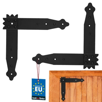 Rohový roh pro okenice kované železo retro černý 20x20 cm sada 2 ks.