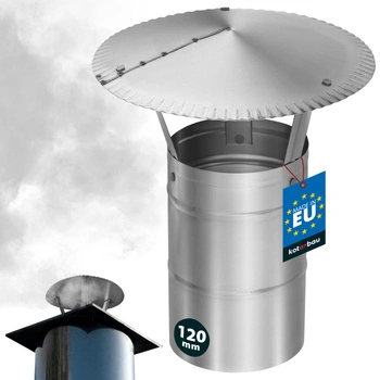 Stříška kouřová na komínové potrubí pozinkovaná stříbrná 120 mm