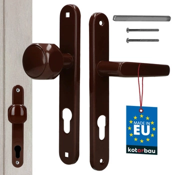 Dveřní klika hliníková dlouhá hřídel s vložkou hnědá 72 mm