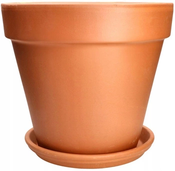 Květináč ochranný keramický terakotový talíř fi 27 hnědá kotarbau