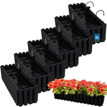 Květináč balkónový antracit 600 MM Sada 6 ks..