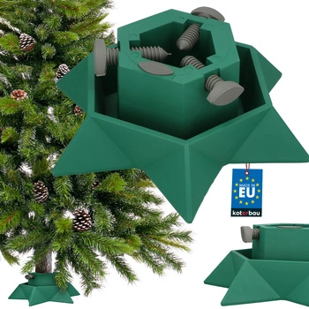 Stojan na živý vánoční stromek do 2 m s nádobou na vodu hvězda zelený